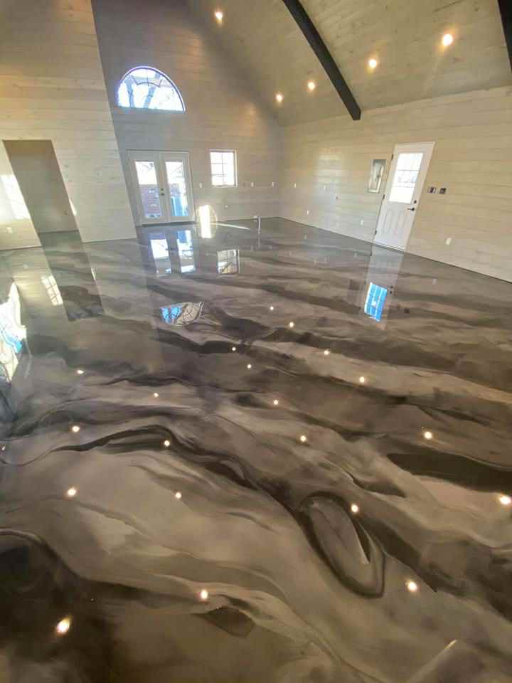 brown metallic epoxy flooring in halifax nova scotia