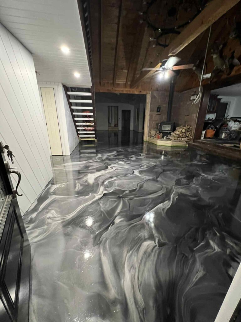 mancave metallic epoxy flooring in halifax nova scotia