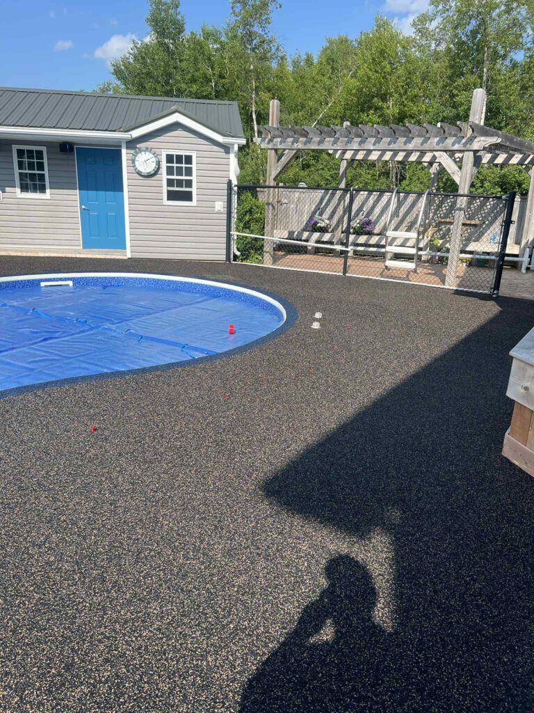 rubber paving in nova scotia pool deck concrete